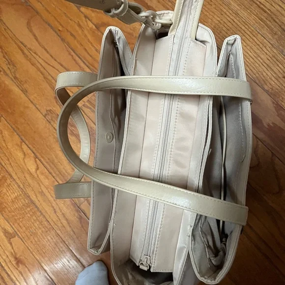 BEIS Beige Cream Structured Commuter Tote Bag - Picture 7 of 9